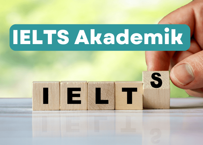 Popüler bir online dil yeterlilik sınavı olan IELTS kelimesini gösteren harf işaretleri.