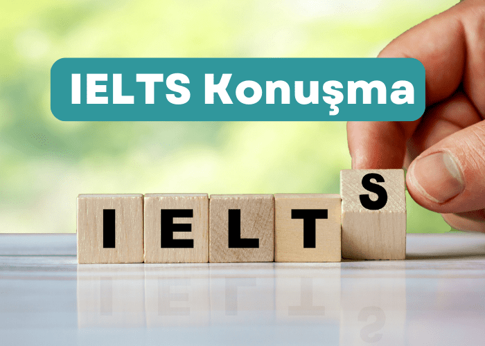 Popüler bir online dil yeterlilik sınavı olan IELTS kelimesini gösteren harf işaretleri.